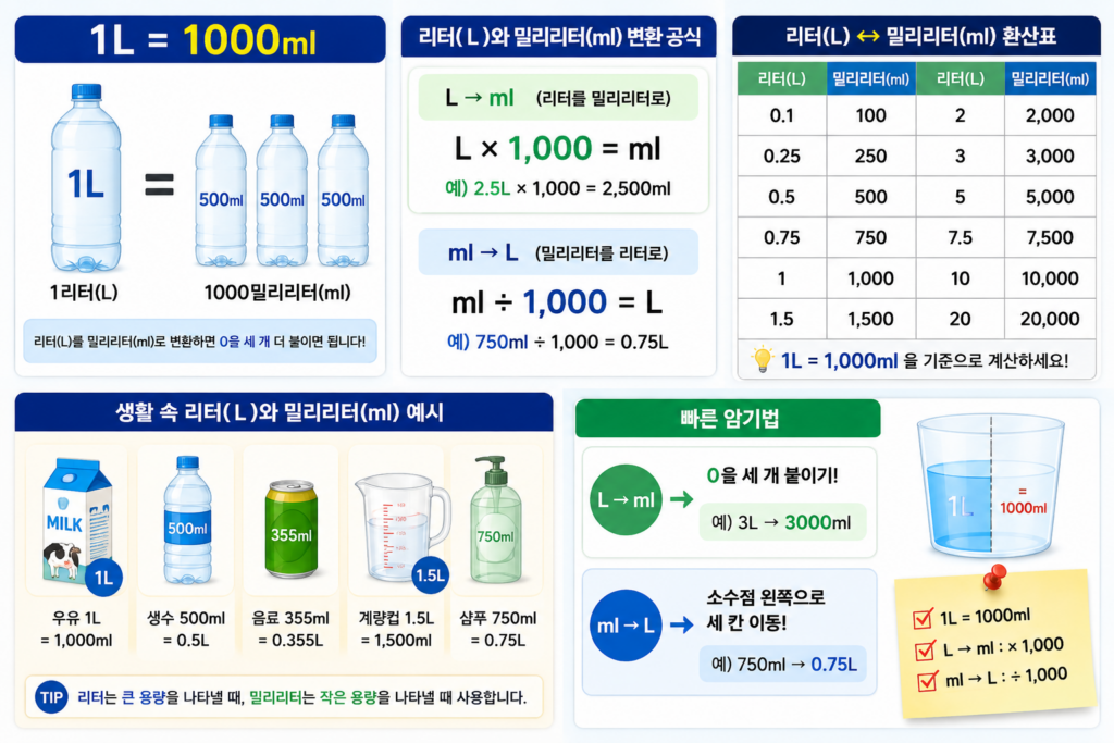 리터 ml 환산