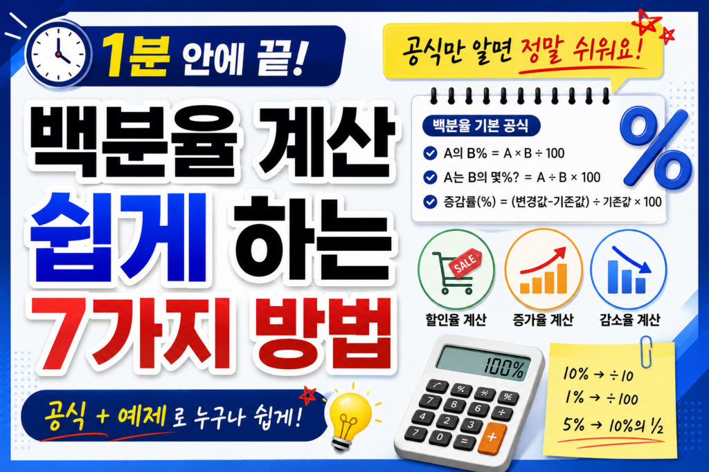 백분율 계산 쉽게 하는 방법
