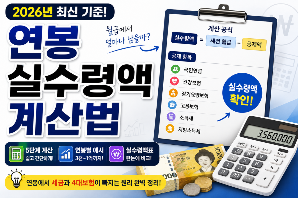 연봉 실수령액 계산법