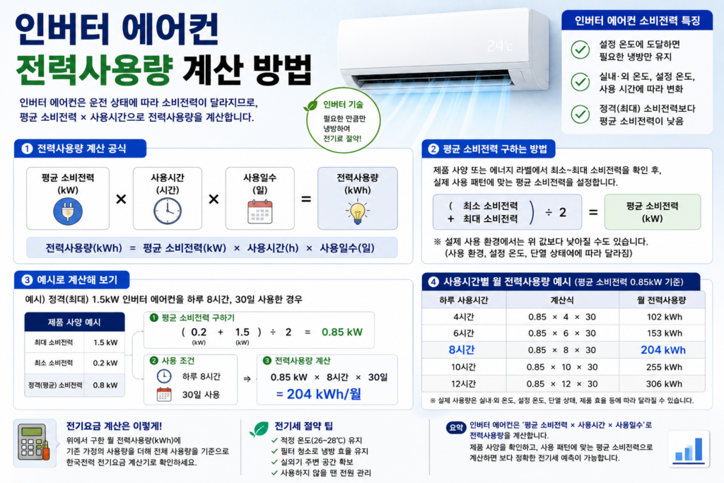 인버터 에어컨 전력사용량 계산