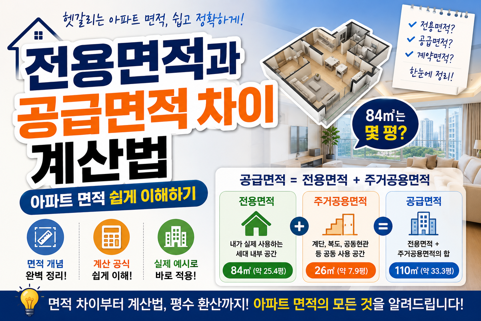 전용면적과 공급면적 차이 계산법