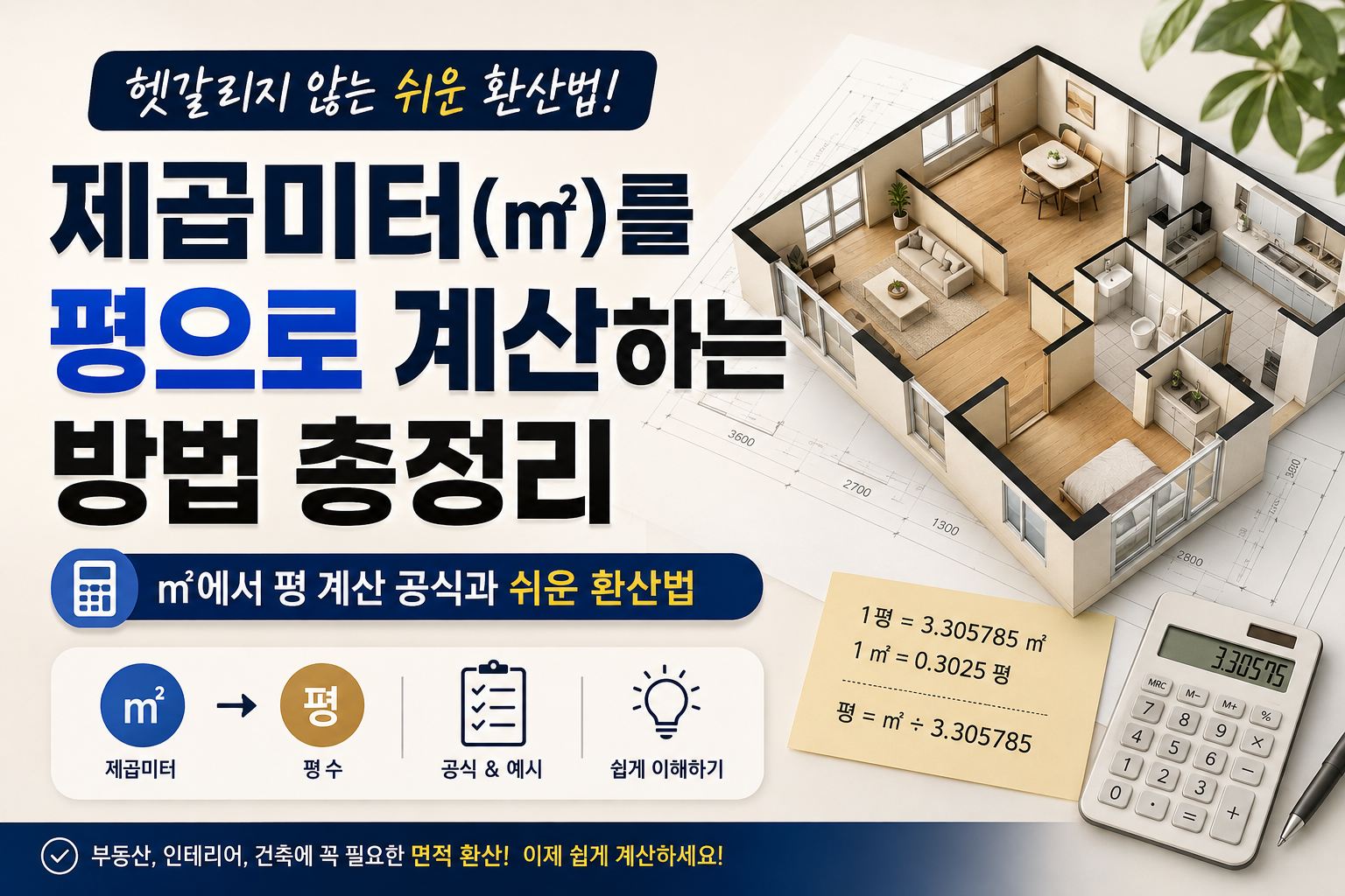 제곱미터를 평으로 계산하는 방법