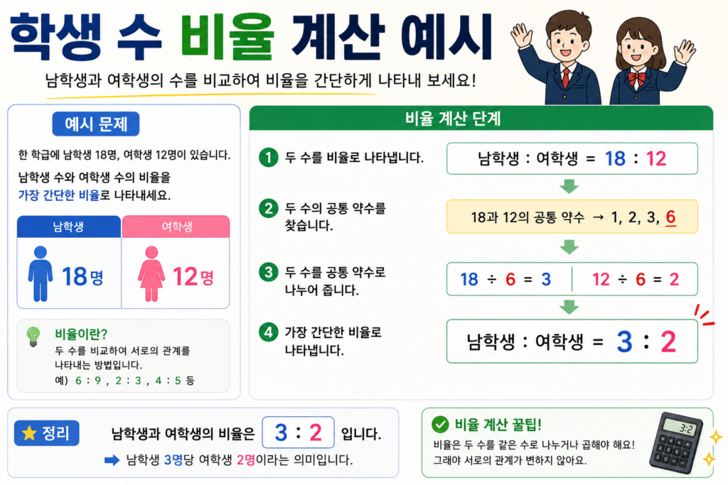 학생 수 비율 계산 예시