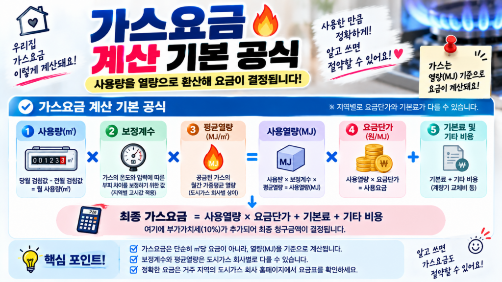 가스요금 계산 기본공식