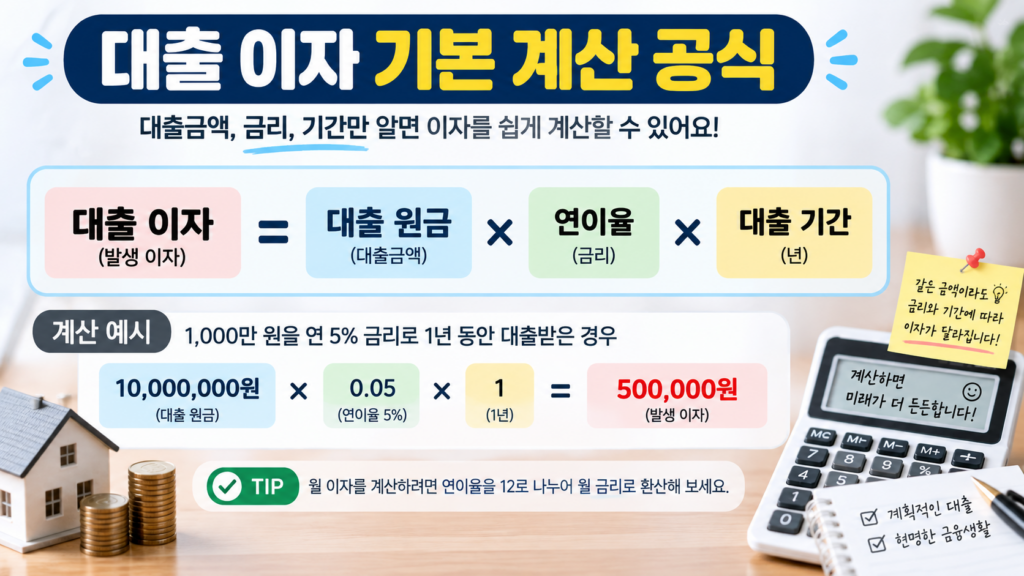 대출이자계산 기본공식