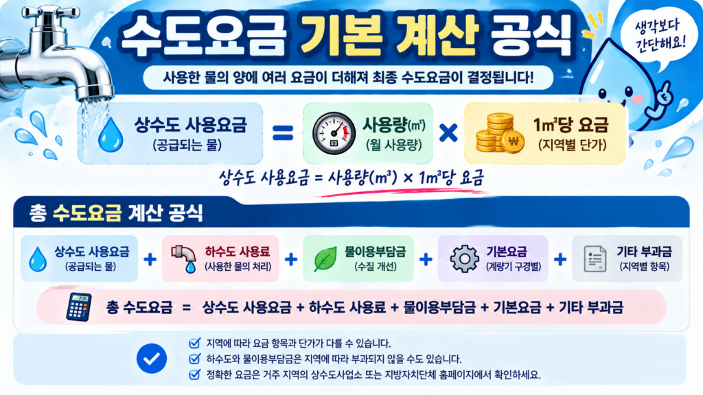 수도요금 기본 계산공식