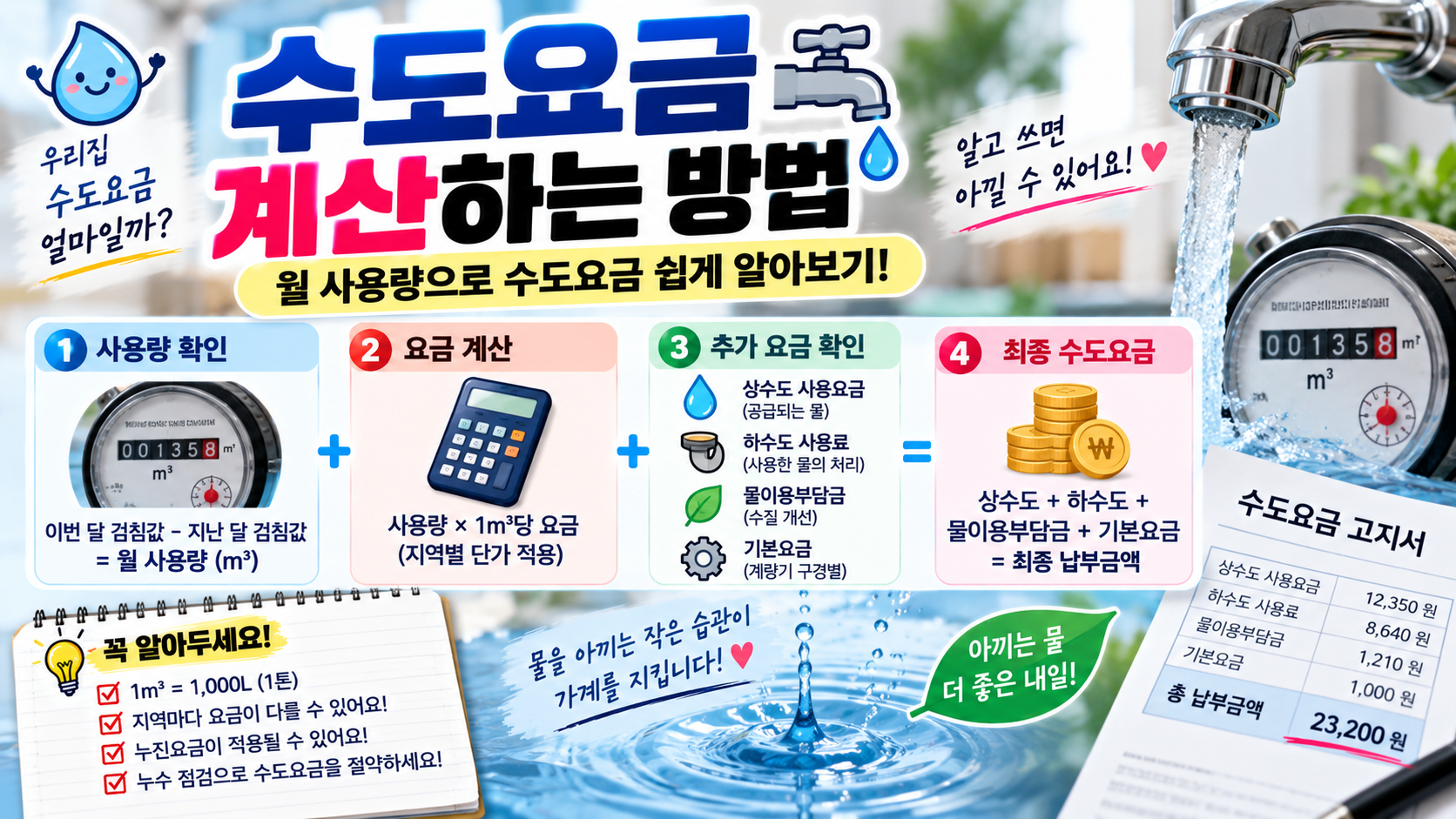 수도요금 기본 계산하는법