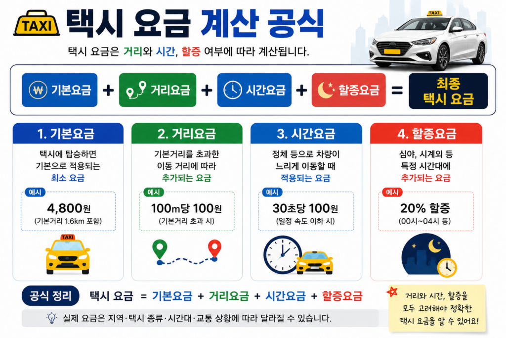 택시 요금 계산 기본공식