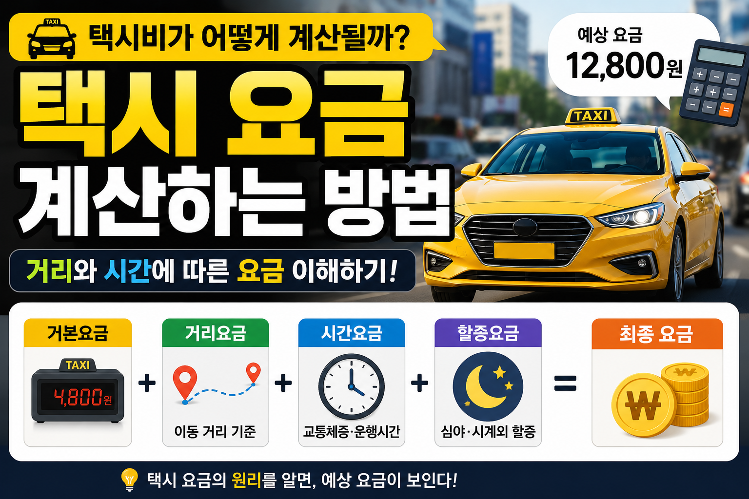 택시 요금 계산하는 방법
